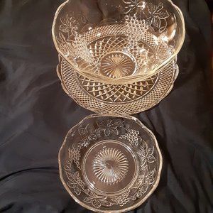 Crystal punch bowl with plate